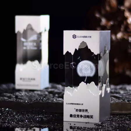 礼品订购金属水晶奖座广告