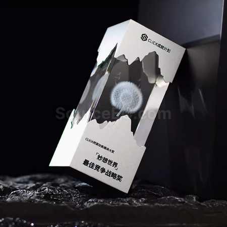 礼品订购金属水晶奖座广告