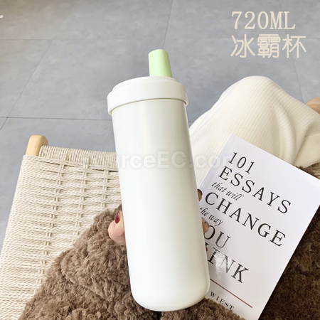 礼品订购奶茶保温杯带木纹可爱小熊皮套广告