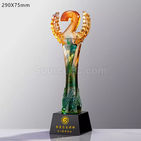 礼品订购琉璃水晶奖座广告