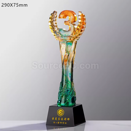 礼品订购琉璃水晶奖座广告