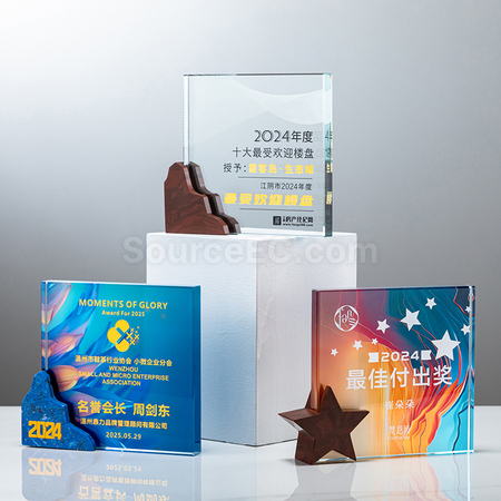 礼品订购大理石水晶奖座广告