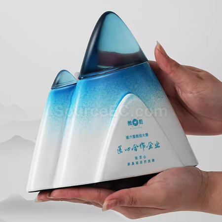 礼品订购创意水晶陶瓷奖座广告