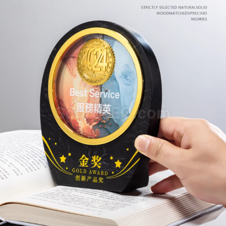 礼品订购大理石水晶奖座广告