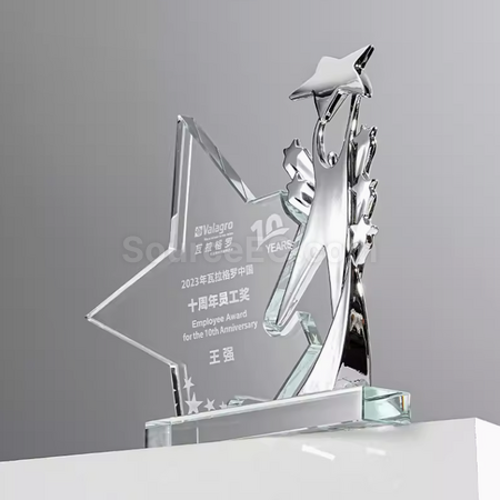 礼品订购星星水晶奖座广告