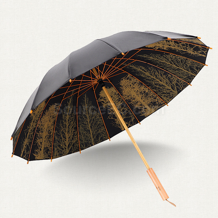 礼品订购16骨纤维实木雨伞广告