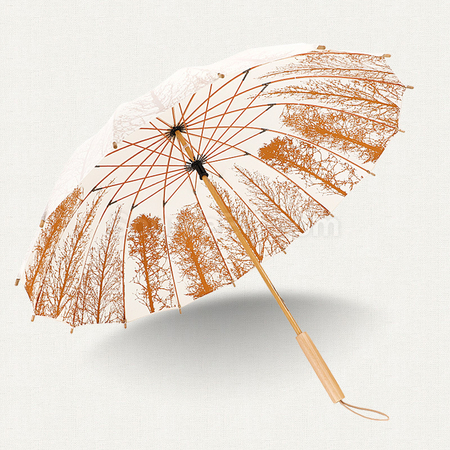 礼品订购16骨纤维实木雨伞广告