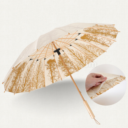 礼品订购16骨纤维实木雨伞广告