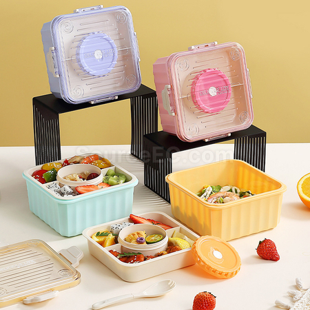 礼品订购透明沙拉饭盒广告