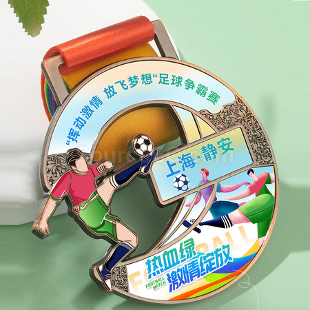 礼品订购足球金属奖牌广告