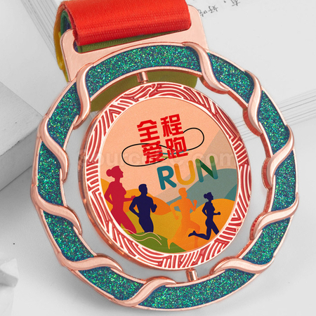 礼品订购旋转金属奖牌广告