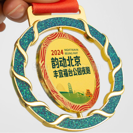 礼品订购旋转金属奖牌广告