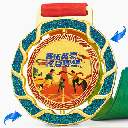 礼品订购旋转金属奖牌广告