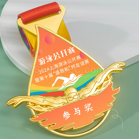 礼品订购游泳金属奖牌广告
