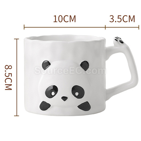 礼品订购熊猫陶瓷杯广告