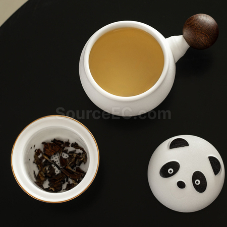 礼品订购熊猫陶瓷杯广告