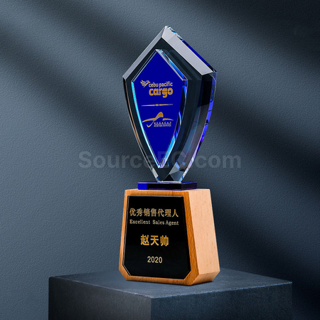 礼品订购盾牌水晶奖杯广告