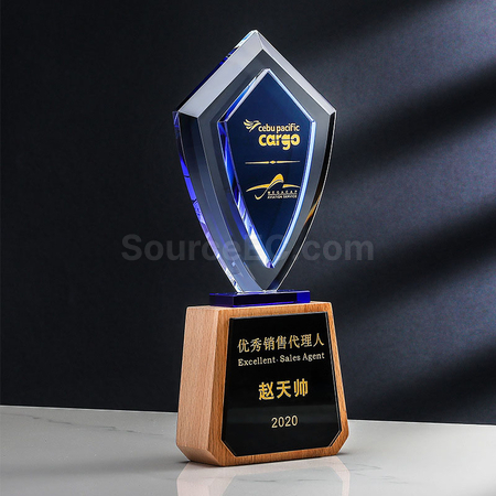 礼品订购盾牌水晶奖杯广告