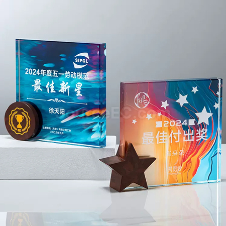 礼品订购大理石水晶奖座广告