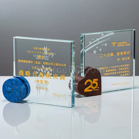 礼品订购大理石水晶奖座广告