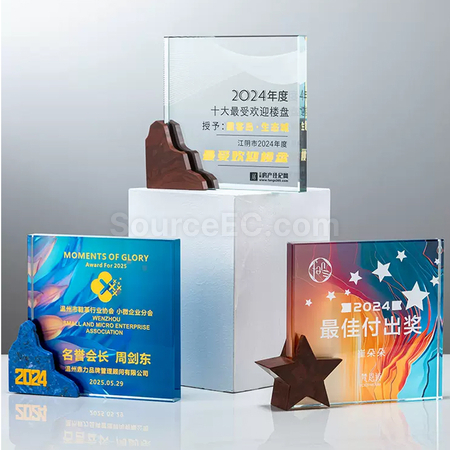 礼品订购大理石水晶奖座广告