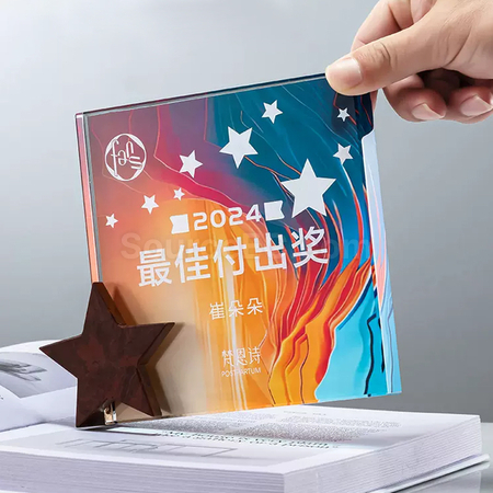礼品订购大理石水晶奖座广告