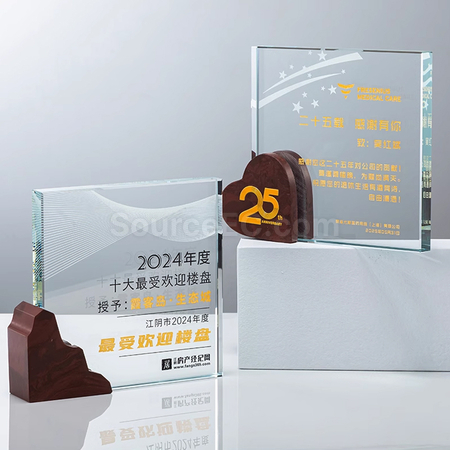 礼品订购大理石水晶奖座广告