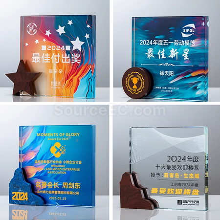 礼品订购大理石水晶奖座广告