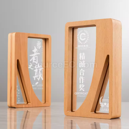 实木水晶奖座