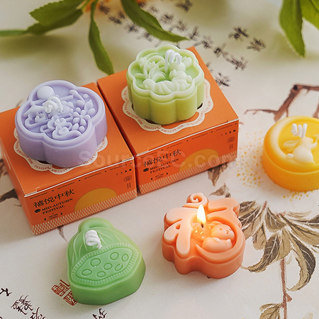 礼品订购中秋月饼造型香氛蜡烛礼盒（一个装）广告