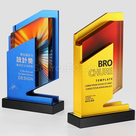 礼品订购金属水晶奖座广告
