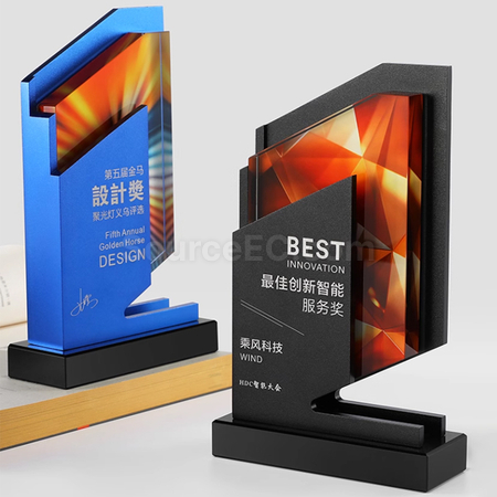 礼品订购金属水晶奖座广告