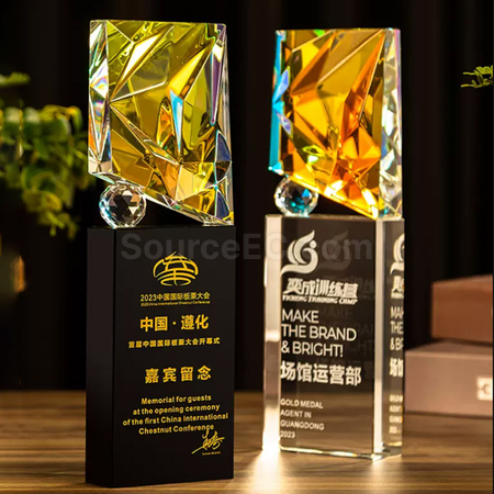 礼品订购创意水晶奖座	广告
