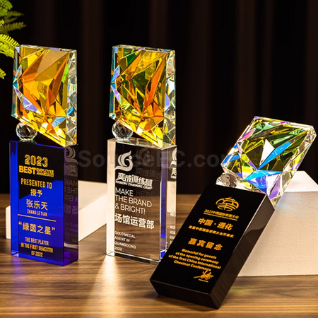 礼品订购创意水晶奖座	广告