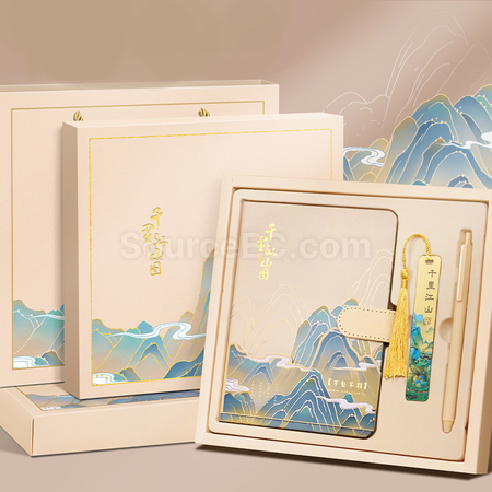 礼品订购记事本+书签+广告笔套装广告