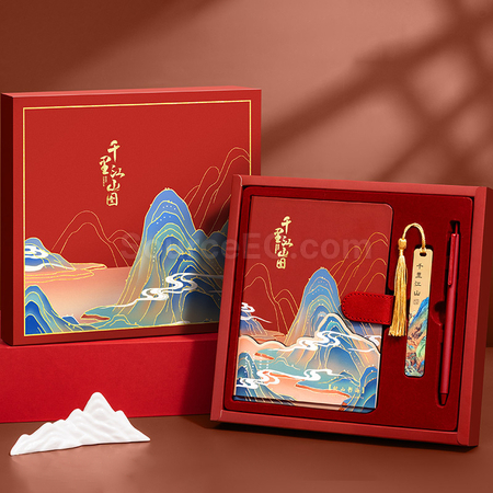礼品订购记事本+书签+广告笔套装广告