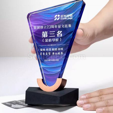 礼品订购大理石水晶奖杯广告