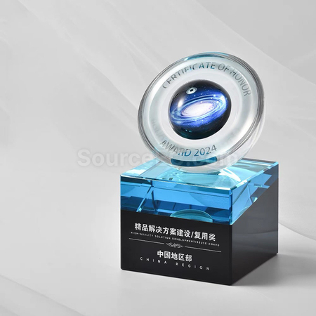 礼品订购水晶奖座广告