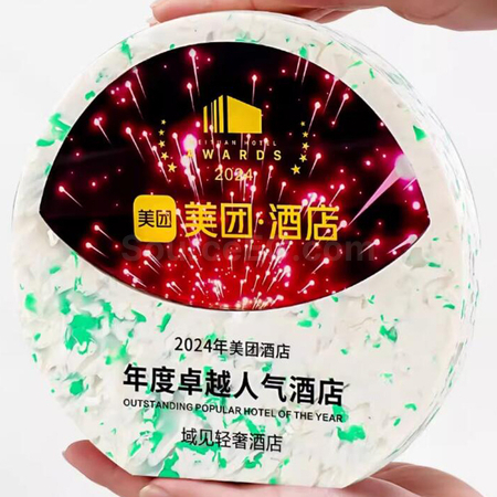 礼品订购环保奖座广告