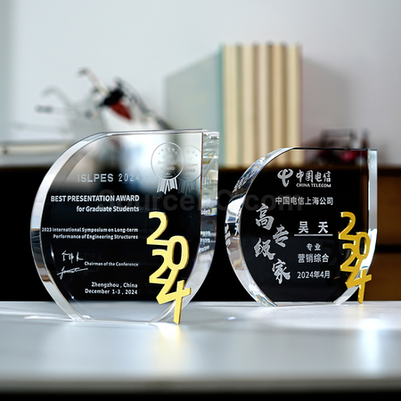 礼品订购彩印水晶金属奖杯广告