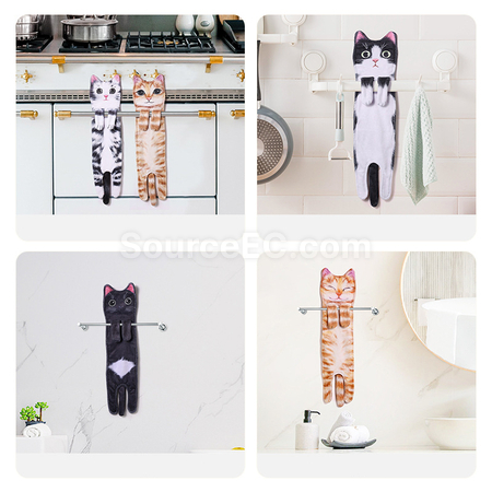 礼品订购创意逼真狗狗猫咪可悬挂擦手巾广告