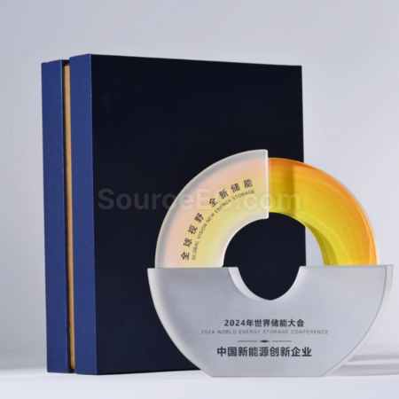 礼品订购磨砂水晶奖座广告