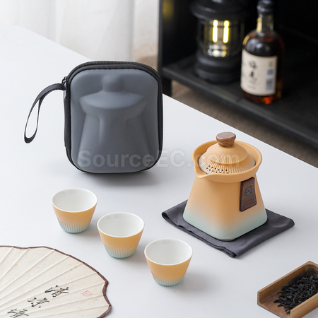 礼品订购旅行茶具套装广告