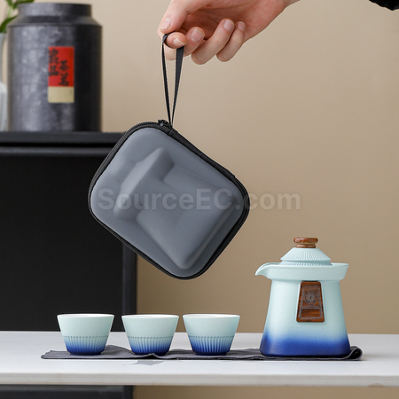 礼品订购旅行茶具套装广告