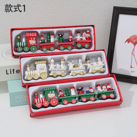 礼品订购聖誕小火車桌面擺件广告