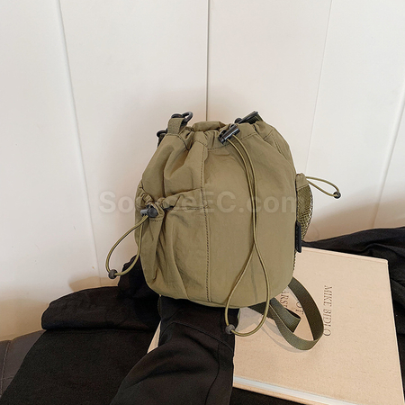礼品订购抽绳束口单肩斜挎包广告