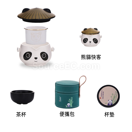 礼品订购熊猫茶具套装广告