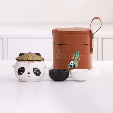 礼品订购熊猫茶具套装广告