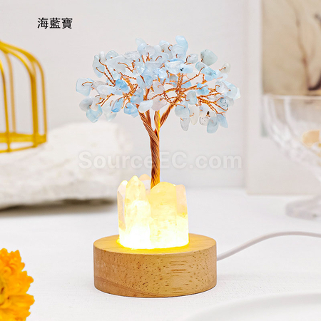 礼品订购水晶发财树小夜灯广告