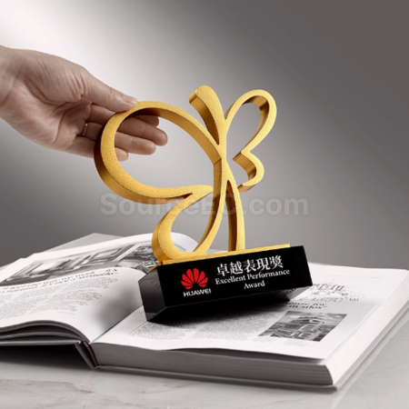 礼品订购金属3D蝴蝶奖座广告